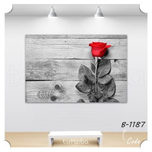 تابلو عاشقانه گل سرخ (B-1187) - خرید تابلو شاسی