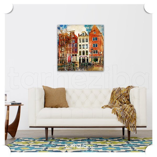 تابلو مدرن نمای زیبا از آمستردام (A-1181) - خرید تابلو شاسی