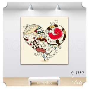 تابلو مدرن و عاشقانه قلب زیبا (A-1114) - خرید تابلو شاسی