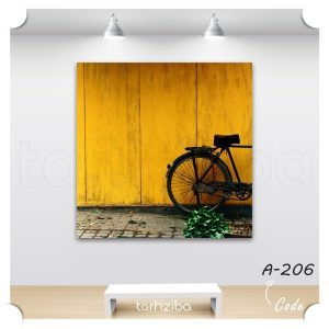 تابلو عکس هنری با زمینه زرد (A-206) - خرید تابلو شاسی
