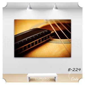 تابلو دکوراتیو گیتار و ساز دهنی (B-224) - خرید تابلو شاسی