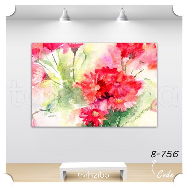 تابلو نقاشی چاپی گلهای زیبا (B-756) - خرید تابلو شاسی
