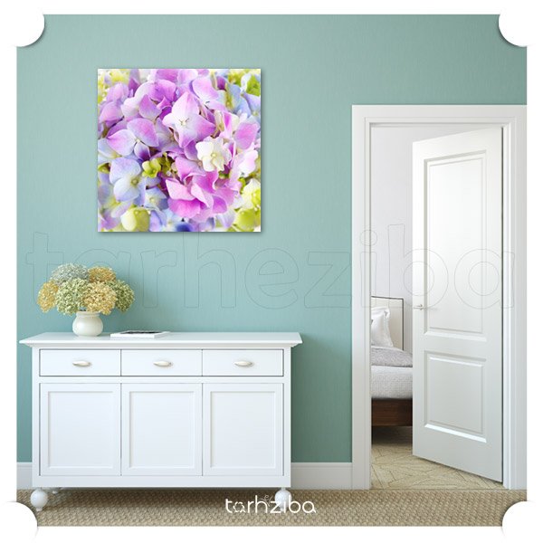 تابلو دیواری گل های بنفش (A-214) - خرید تابلو شاسی