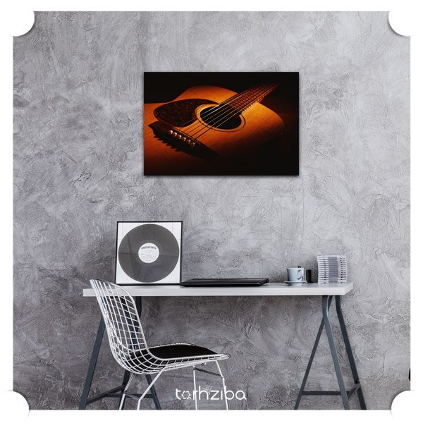 تابلو عکس هنری گیتار آکوستیک (B-493) - خرید تابلو شاسی