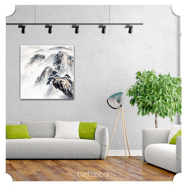تابلو نقاشی کوهستان برفی (A-62) - خرید تابلو شاسی