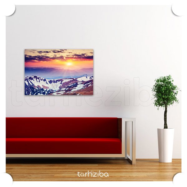 تابلو عکس کوهستان برفی (B-874) - خرید تابلو شاسی