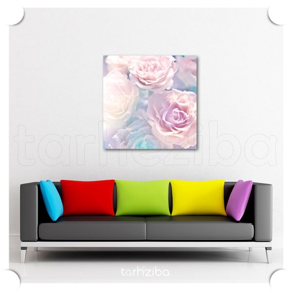 تابلو دیواری گلهای صورتی (A-212) - خرید تابلو شاسی