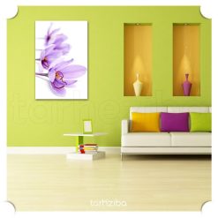 تابلو هنری و مدرن گل زعفران صورتی 5 تابلو گل زعفران خوش رنگ برای اتاق پذیرایی