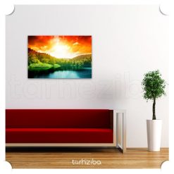 تابلو دیواری و رمانتیک منظره طبیعت غروب