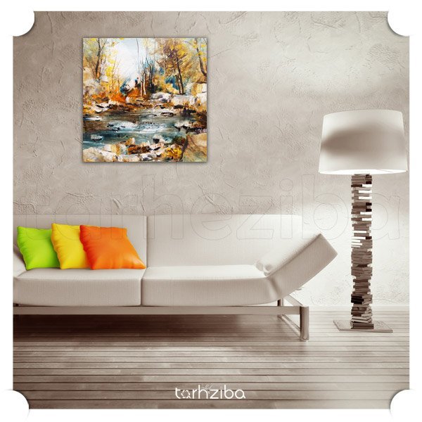 تابلو نقاشی منظره رودخانه (A-786) - خرید تابلو شاسی