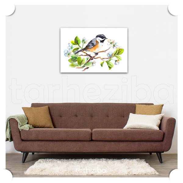 تابلو  نقاشی پرندگان جذاب (B-963) - خرید تابلو شاسی