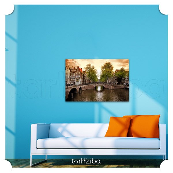 تابلو عکس آمستردام زیبا (B-1002) - خرید تابلو شاسی