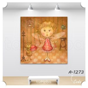 تابلو فانتزی دخترانه اتاق کودک (A-1273) - خرید تابلو شاسی