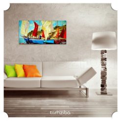 تابلو نقاشی منظره دریا طرح شورانگیز 7 تابلو نقاشی دریا و قایق
